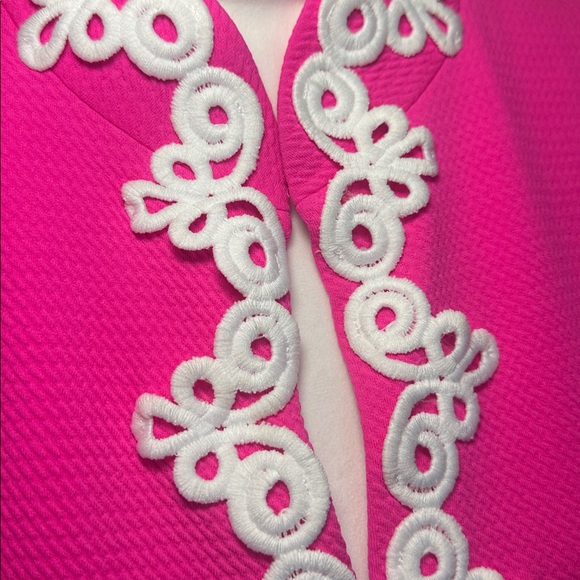 Vince Camuto NWT Appliqué Sleeveless Shift Dress Hot Pink & White Women Size 14 - Picture 8 of 15